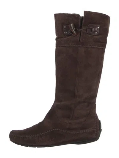 Pre-owned Ferragamo Suede Boots In Brown