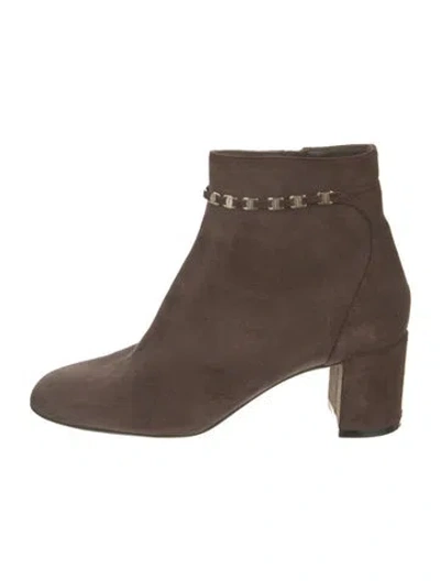 Pre-owned Ferragamo Suede Boots In Brown