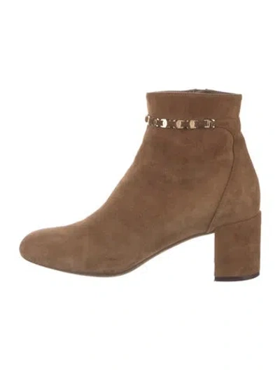 Pre-owned Ferragamo Suede Boots In Brown