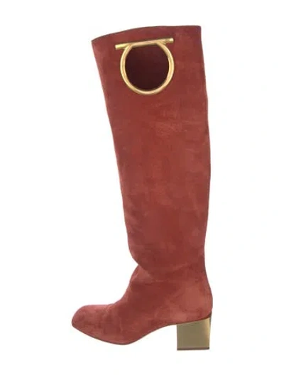 Pre-owned Ferragamo Suede Boots In Brown
