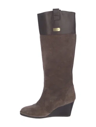 Pre-owned Ferragamo Suede Boots In Brown