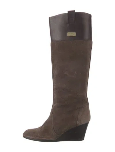 Pre-owned Ferragamo Suede Boots In Brown