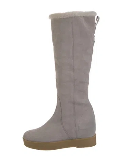 Pre-owned Ferragamo Suede Boots In Gray