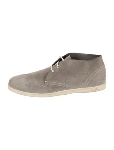Pre-owned Ferragamo Suede Boots In Gray