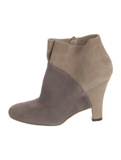 Pre-owned Ferragamo Suede Boots In Neutrals