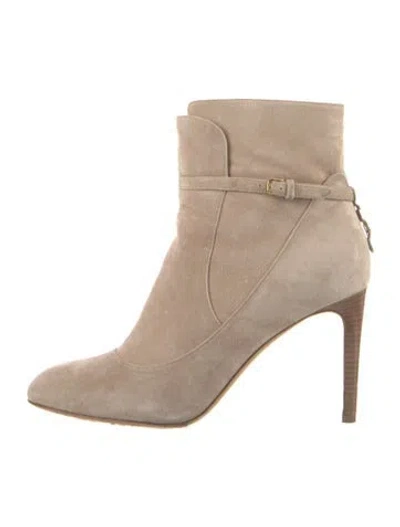 Pre-owned Ferragamo Suede Boots In Neutrals