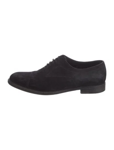 Pre-owned Ferragamo Suede Brogues In Black