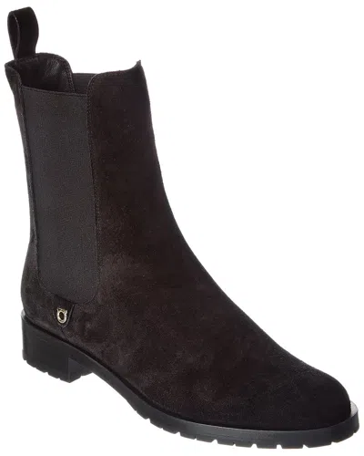 Ferragamo Suede Chelsea Boot In Brown