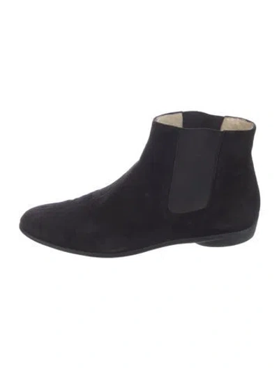 Pre-owned Ferragamo Suede Chelsea Boots In Black