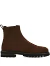 Ferragamo Suede Chelsea Boots In Brown