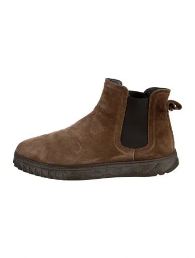 Pre-owned Ferragamo Suede Chelsea Boots In Brown