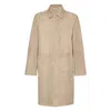 Ferragamo Suede Coat In Neutral