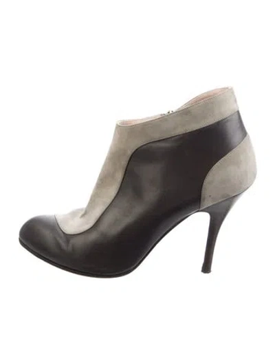 Pre-owned Ferragamo Suede Colorblock Pattern Boots In White