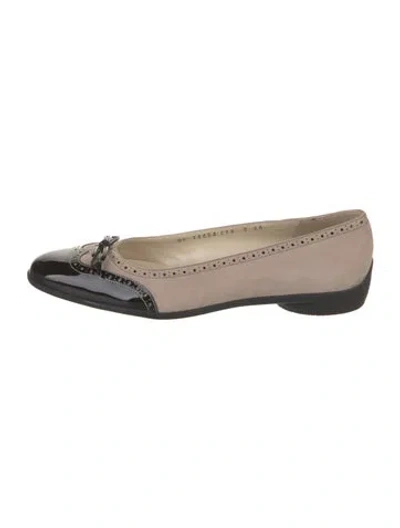 Pre-owned Ferragamo Suede Colorblock Pattern Flats