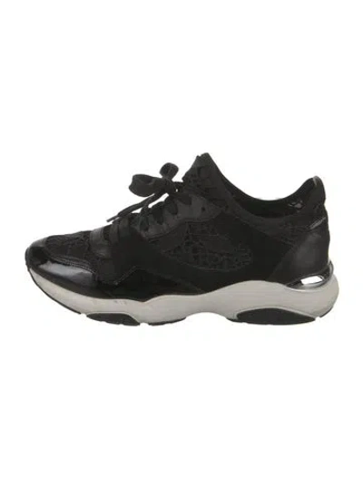 Pre-owned Ferragamo Suede Colorblock Pattern Sneakers In Black
