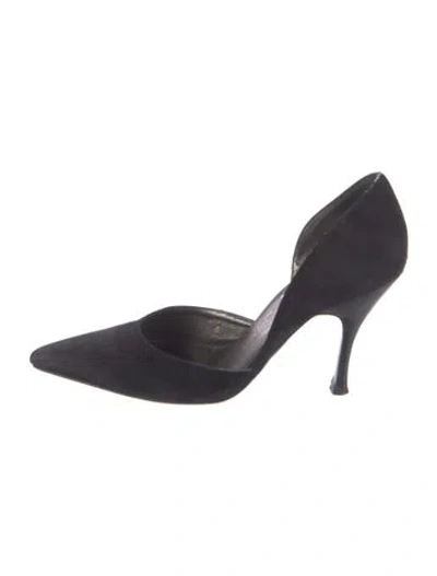 Pre-owned Ferragamo Suede D'orsay Pumps In Blue