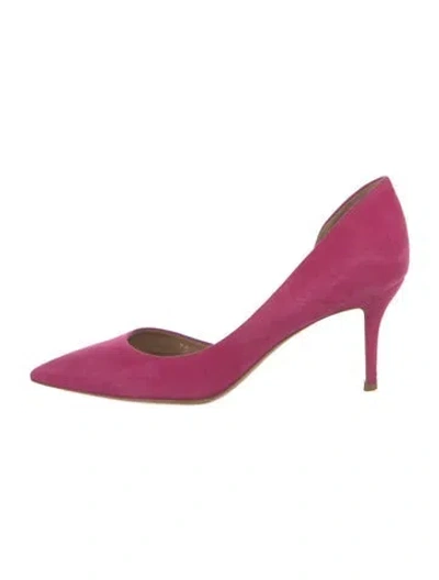 Pre-owned Ferragamo Suede D'orsay Pumps In Pink