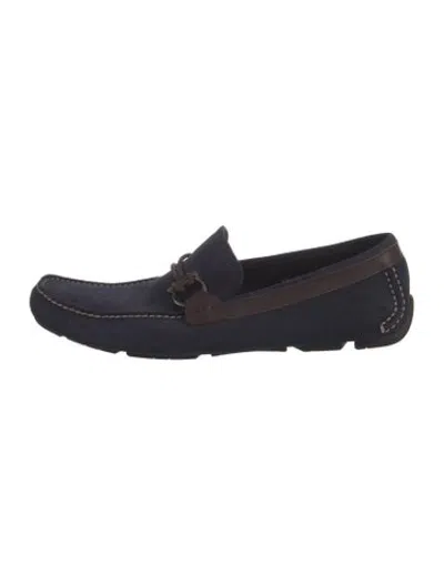 Pre-owned Ferragamo Suede Drivers In Blue
