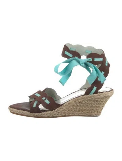 Pre-owned Ferragamo Suede Espadrilles In Brown