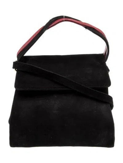 Pre-owned Ferragamo Suede Evening Bag In Black