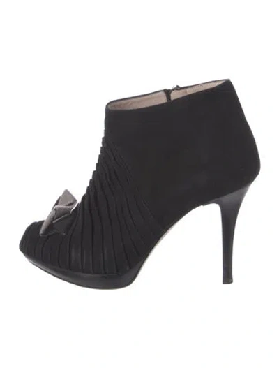 Pre-owned Ferragamo Suede Grosgrain Trim Mules In Blue