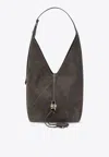 Ferragamo Suede Hobo Bag In Etoupe