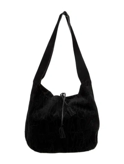 Pre-owned Ferragamo Suede Hobo In Black