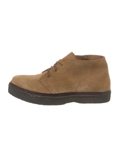 Pre-owned Ferragamo Suede Lace-up Boots In Black