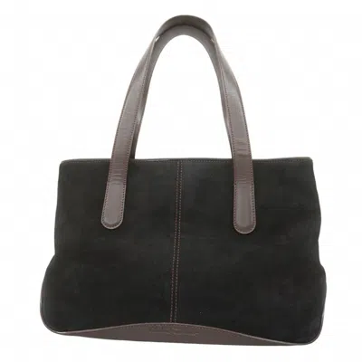 Pre-owned Ferragamo Suede Leather Handbag () In Black