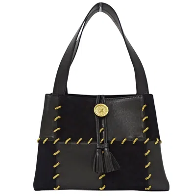 Pre-owned Ferragamo Suede Leather Handbag () In Black