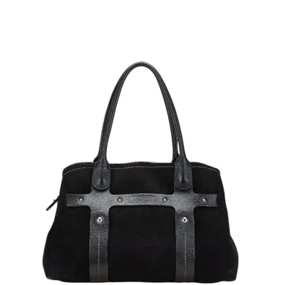 Pre-owned Ferragamo Suede Leather Handbag () In Black