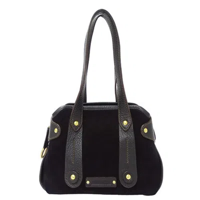 Pre-owned Ferragamo Suede Leather Handbag Shoulder Bag () In Black