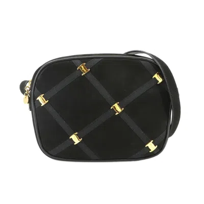 Pre-owned Ferragamo Suede Leather Shoulder Bag () In Black