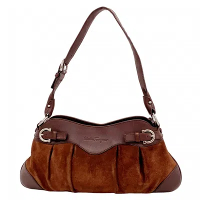Pre-owned Ferragamo Suede Leather Shoulder Bag () In Brown