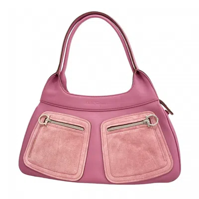 Pre-owned Ferragamo Suede Leather Shoulder Bag () In Pink