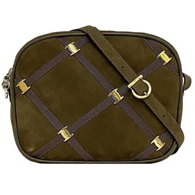 Pre-owned Ferragamo Suede Leather Shoulder Bag () In Yellow