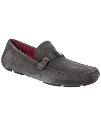 Ferragamo Suede Loafer In Grey