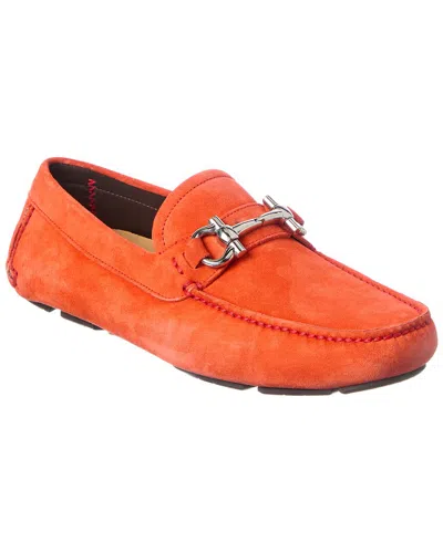 Ferragamo Suede Loafer In Orange