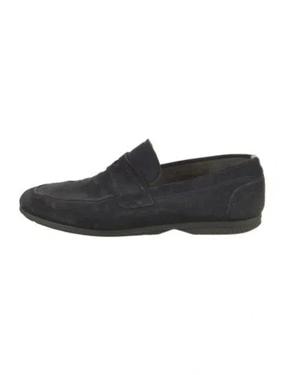 Pre-owned Ferragamo Suede Loafers In Black