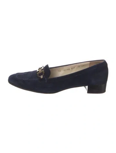 Pre-owned Ferragamo Suede Loafers In Blue