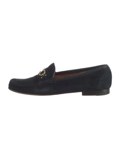 Pre-owned Ferragamo Suede Loafers In Blue