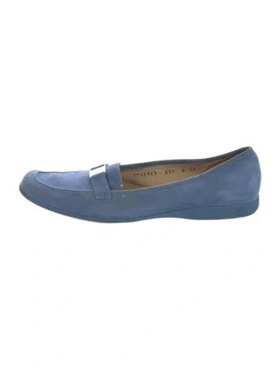 Pre-owned Ferragamo Suede Loafers In Blue