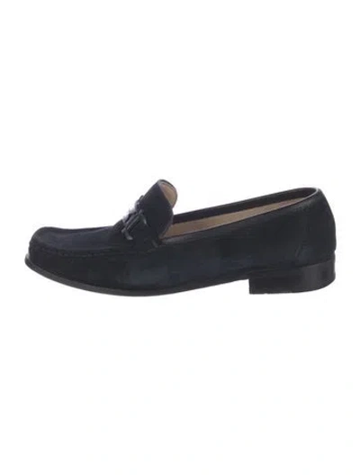 Pre-owned Ferragamo Suede Loafers In Blue