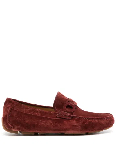 Ferragamo Suede Loafers In Brown