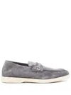 Ferragamo Suede Loafers In Grey