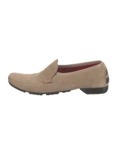 Pre-owned Ferragamo Suede Loafers In Neutral