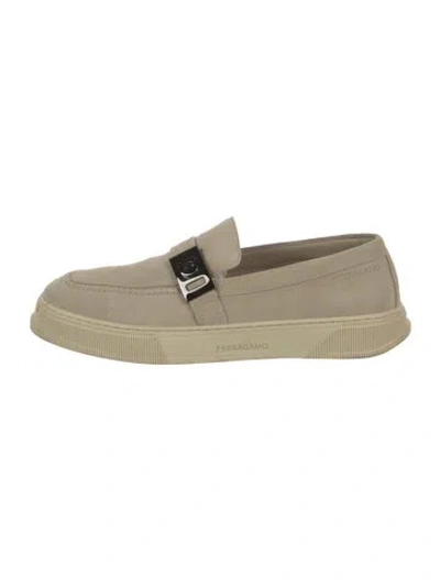 Pre-owned Ferragamo Suede Loafers In Neutral