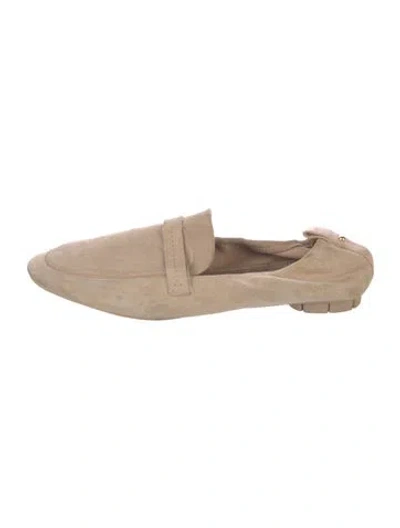 Pre-owned Ferragamo Suede Loafers In Neutral