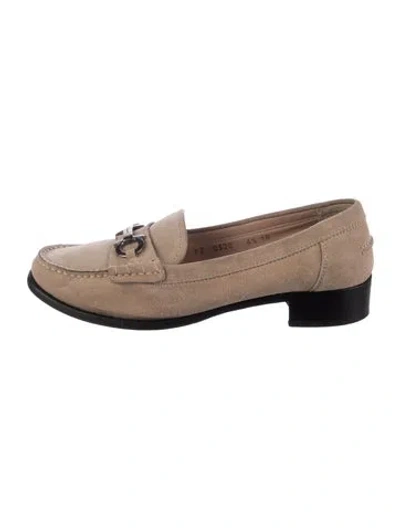 Pre-owned Ferragamo Suede Loafers In Neutrals
