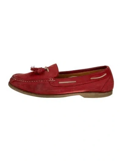 Pre-owned Ferragamo Suede Loafers In Red